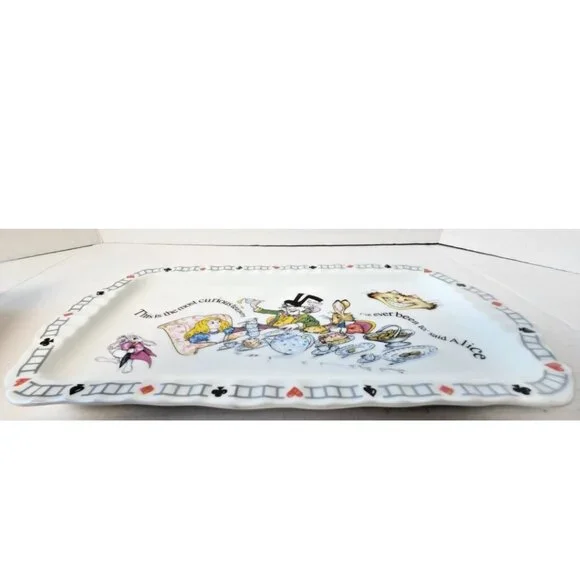 Paul Cardew Alice in Wonderland Mad Hatter Ceramic Serving Tray — Collectible - Picture 2 of 5